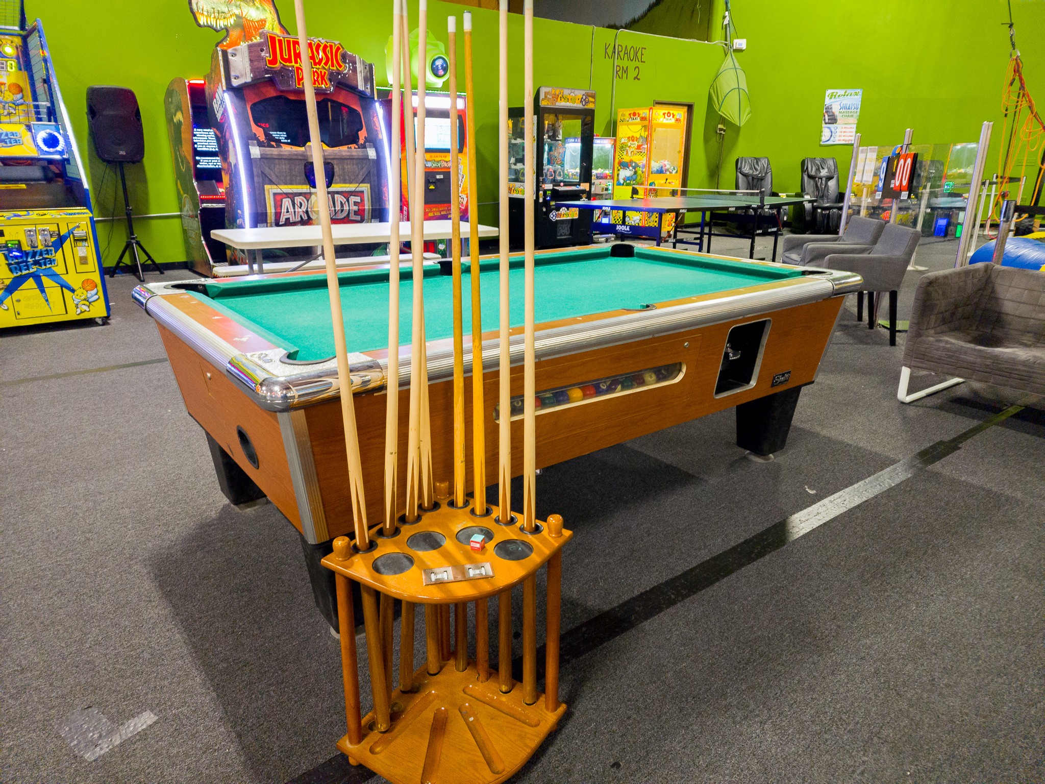 Jump Party USA has two Billiards table with pool sticks. Perfect way for adults to pass time while the kids jump